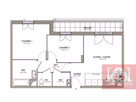 appartement f3 avec balcon