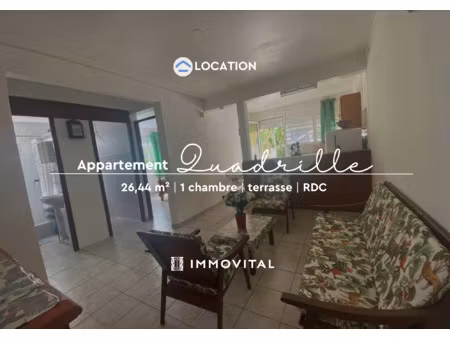 à louer t2 meublé au rez-de-chausse avec terrasse et stati