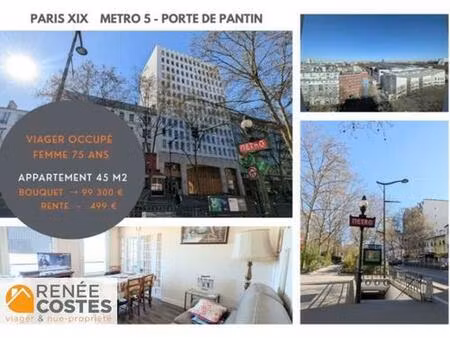 viager occupé - f75 ans - paris (75019)