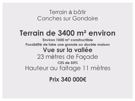 terrain conches sur gondoire 3400 m2