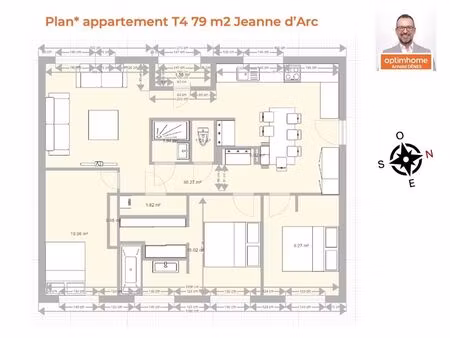 vente appartement 4 pièces 79 m² rennes (35700)