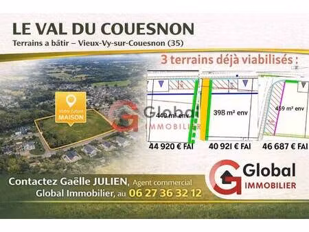 terrain constructible viabilisé à vendre