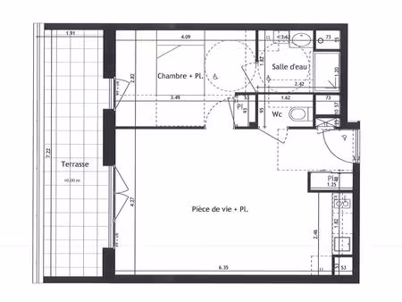 appartement  t2  st nazaire