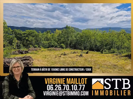vente terrain 1550 m² à coux (07000)  104 000 €