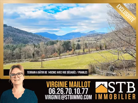 vente terrain 1492 m² à pranles (07000)  86 000 €