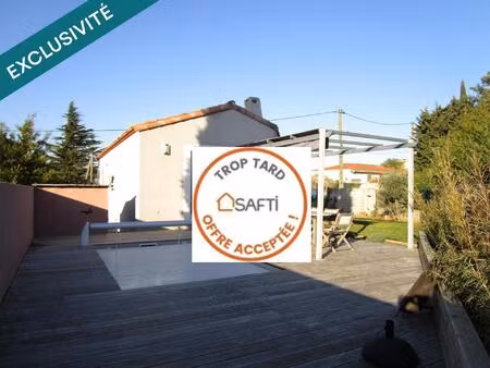 villa plain pied 4 faces de 95m² sur terrain avec piscine de 457m² et grand garage