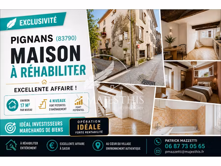vente maison 4 pièces 70 m² à pignans (83790)  89 900 €