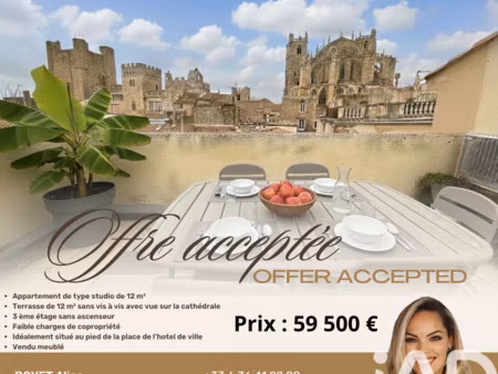 vente appartement 1 pièce 12 m² narbonne (11100)