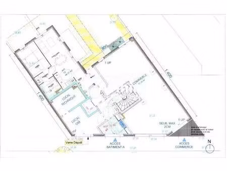 location commerce 77 m²
