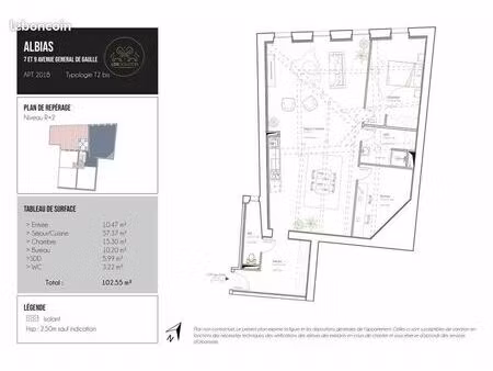 appartement 2 pièces 103 m²