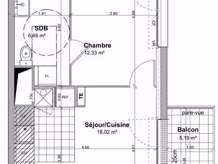 appartement t2 avec balcon
