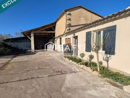 ensemble immobilier : maison t2 / dépendance 150 m² / hangar métallique / jardin