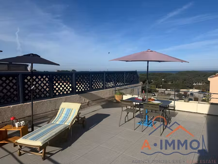 t2 cabine + superbe terrasse de 35m2 + parking