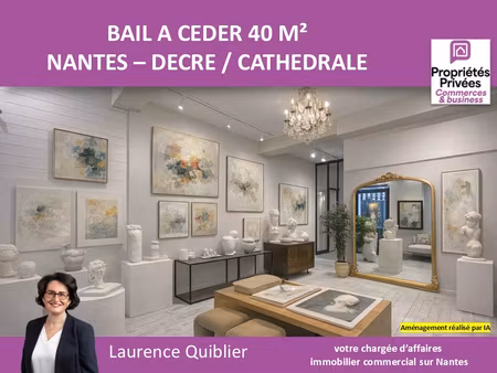 44000 nantes - bail a ceder  local commercial 40 m² proche cathedrale