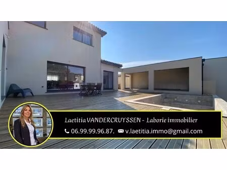 a vendre villa contemporaine 4 faces t5 de 147 m2 avec piscine et garage narbonne crabit