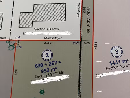 terrain constructible saint vallier 952 m2