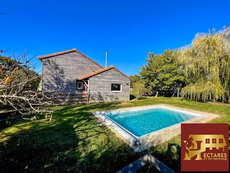 maison ossature bois 100 m² 4 chambres piscine vue campagne