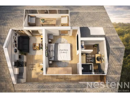 appartement sans travaux avec loggia vue mer et une chambre - saint pierre quiberon