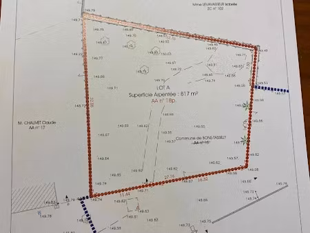 vente terrain à batir 817 m² à bons-tassilly (14420)  43 500 €