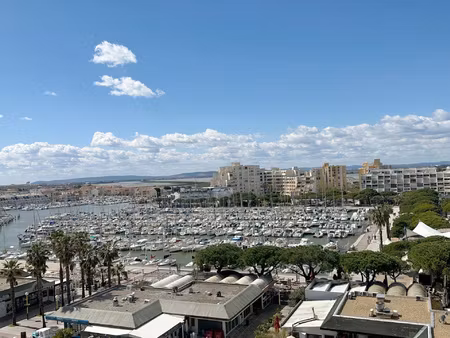 carnon plage spacieux t2 traversant vue port  mer et éta