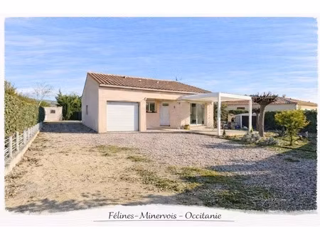 villa de plain-pied lumineuse avec jardin piscinable et garage – félines-minervois
