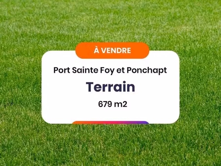 terrain à vendre de 679 00 m² - quartier calme - port sainte foy et ponchapt (33)