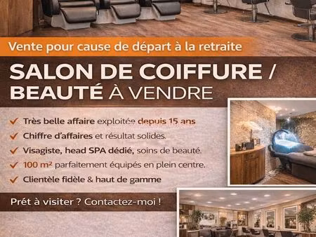 fdc salon de coiffure – ca et bénéfice solide & emplacement premium