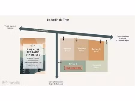 ancelle terrains viabilisés à vendre