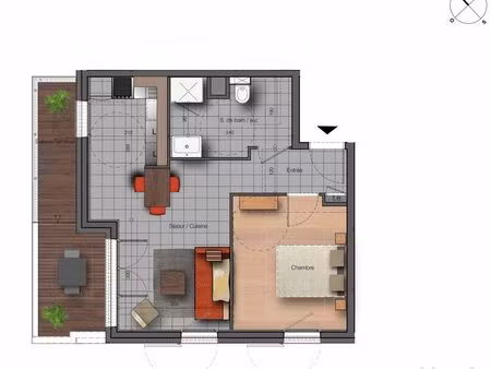 t2 meublé standing 41 5 m² avec terrasse  balcon  garage et cave – ségny