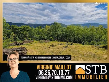 terrain 1550 m² coux
