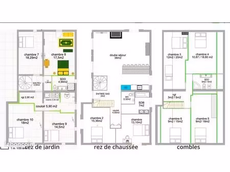 maison 3 niveaux 12 pieces dpe b investisseur mdb en 91