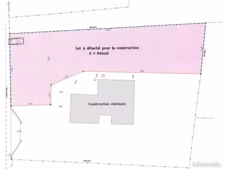 terrain constructible 644 m2