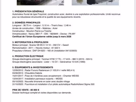 péniche à vendre