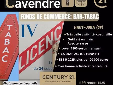 bar  presse  tabac 1 m² morez