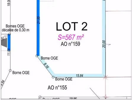 terrain constructible fossé (41330)