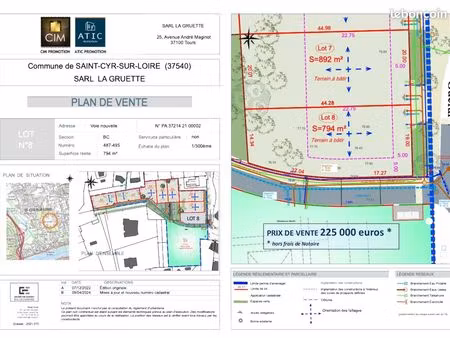 terrain à bâtir - saint-cyr sur loire