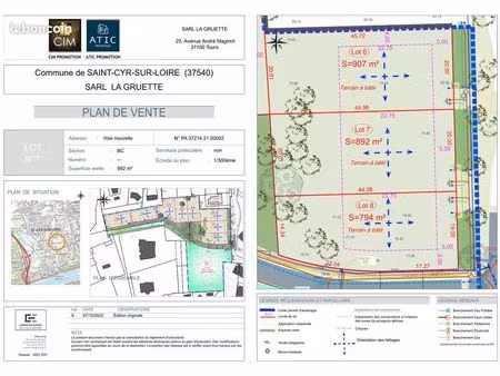terrain à bâtir - saint-cyr sur loire
