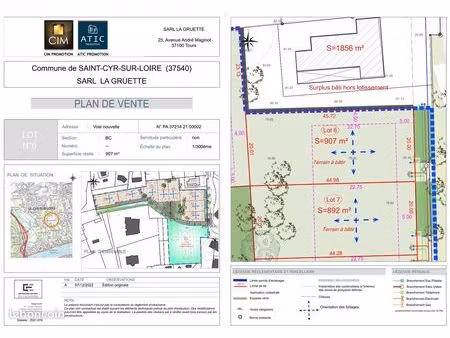 terrain à bâtir saint-cyr sur loire