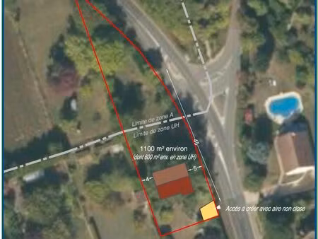 beau terrain 1100 m2 dont 600 m2 à bâtir – cos 30 % – cadre nature