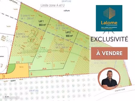 terrain 900 m² chaufour-lès-bonnières