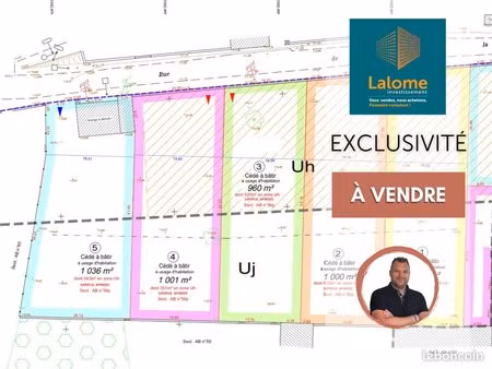 terrain 1000 m² houdan