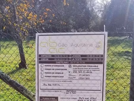 terrain à construire 600 m2