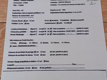 vente d un terrain constructible