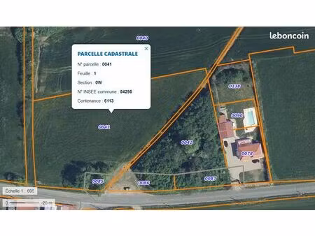 terrain 6113 m² landres