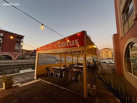 restaurant à vendre – grande terrasse et vue sur port ariane (lattes)