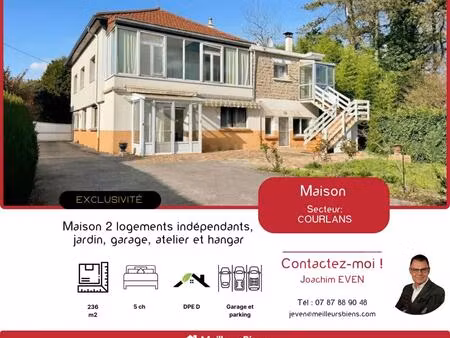 maison de 236 m2 avec 2 logements  jardin et atelier