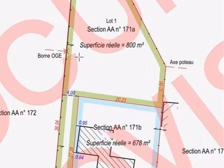 terrain 800m2 constructible