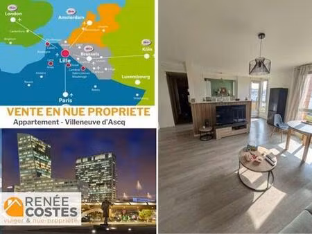 vente en nue propriété - f74 ans - villeneuve d ascq (59650)