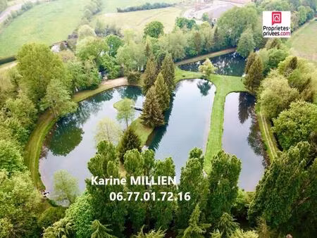 nonancourt 27320 maison individuelle et lodge aménagé  4 étangs avec bras de rivière  doub
