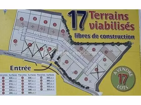 terrain constructible viabilisé à vendre